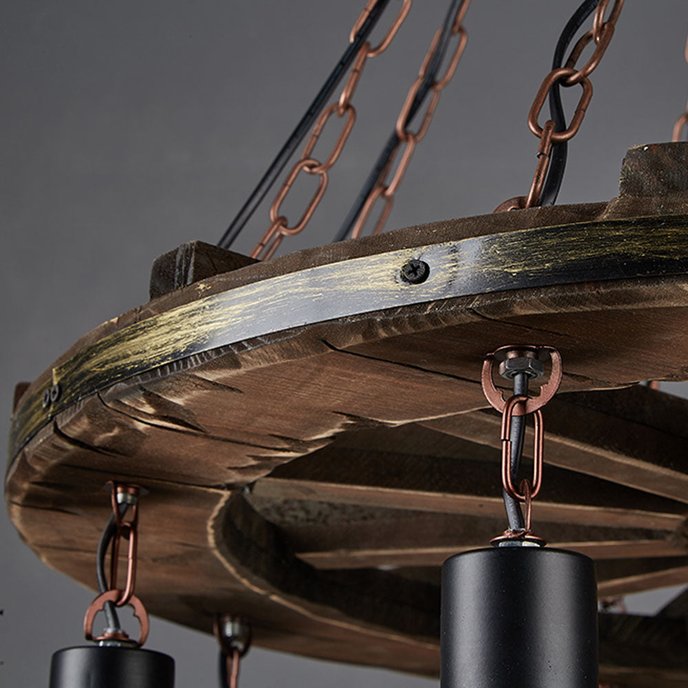 Epoch Suspension Rudder Retro, Metal/Bois, Marron, Salon - Neutralighting