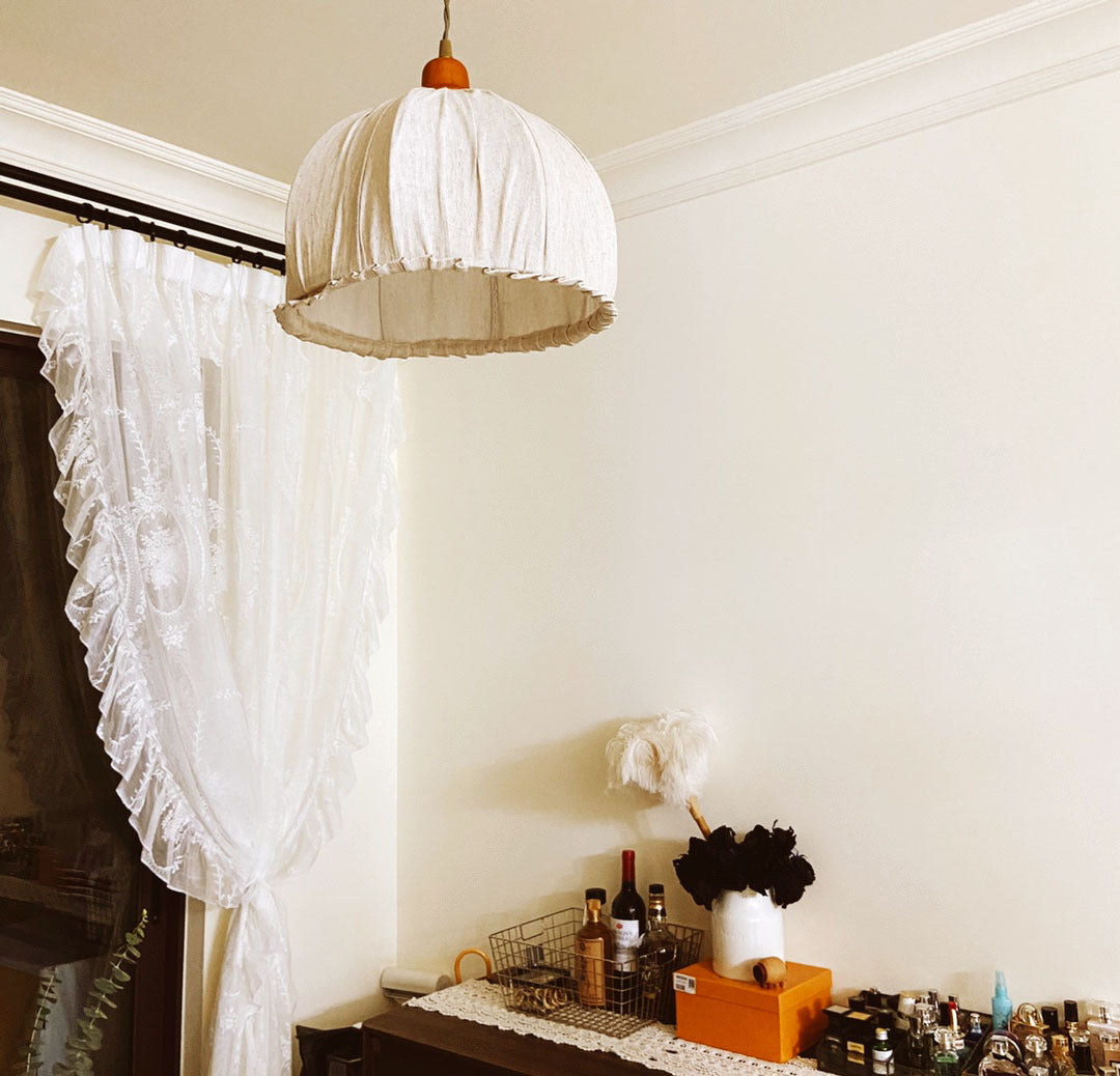 Arisha Suspension Dôme Vintage, Tissu, Beige, Salon/Chambre - Neutralighting