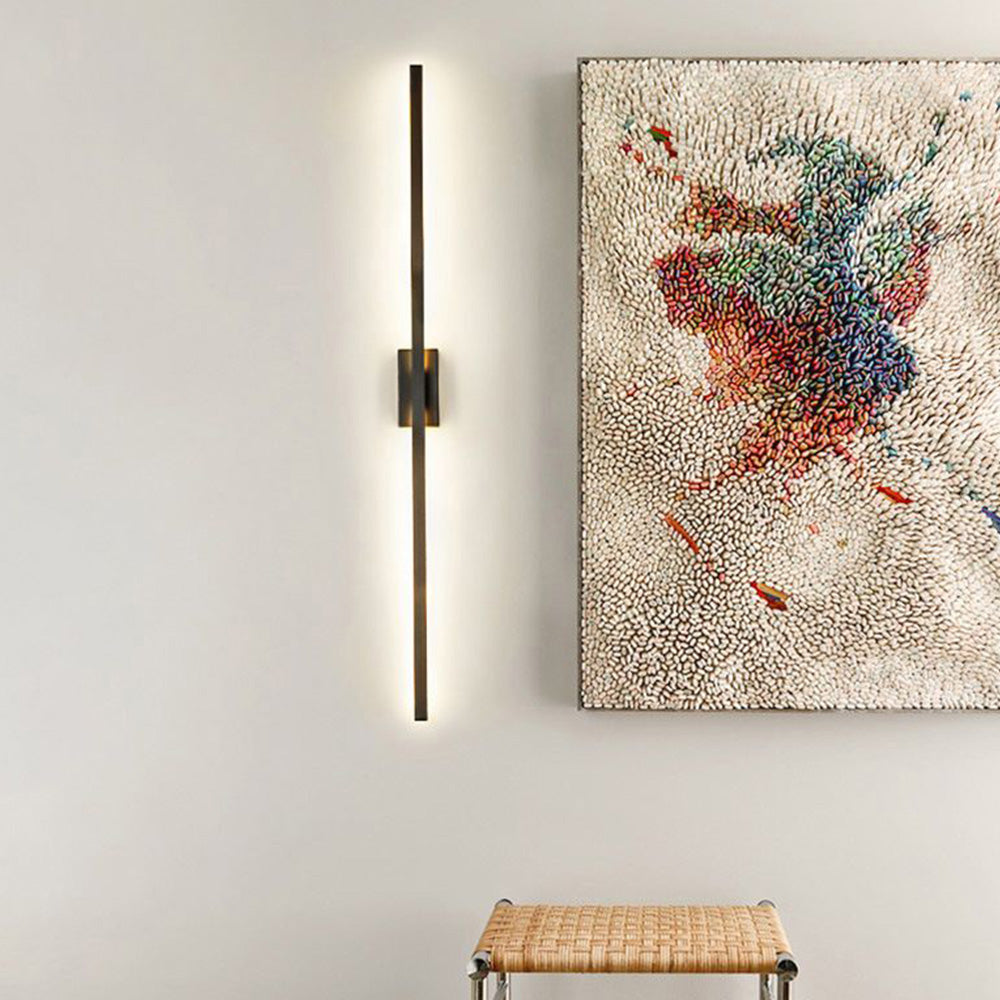 Arisha Longue Intérieur LED Applique Murale Linéaire Moderne Métal Noir Salle de Bain - Neutralighting