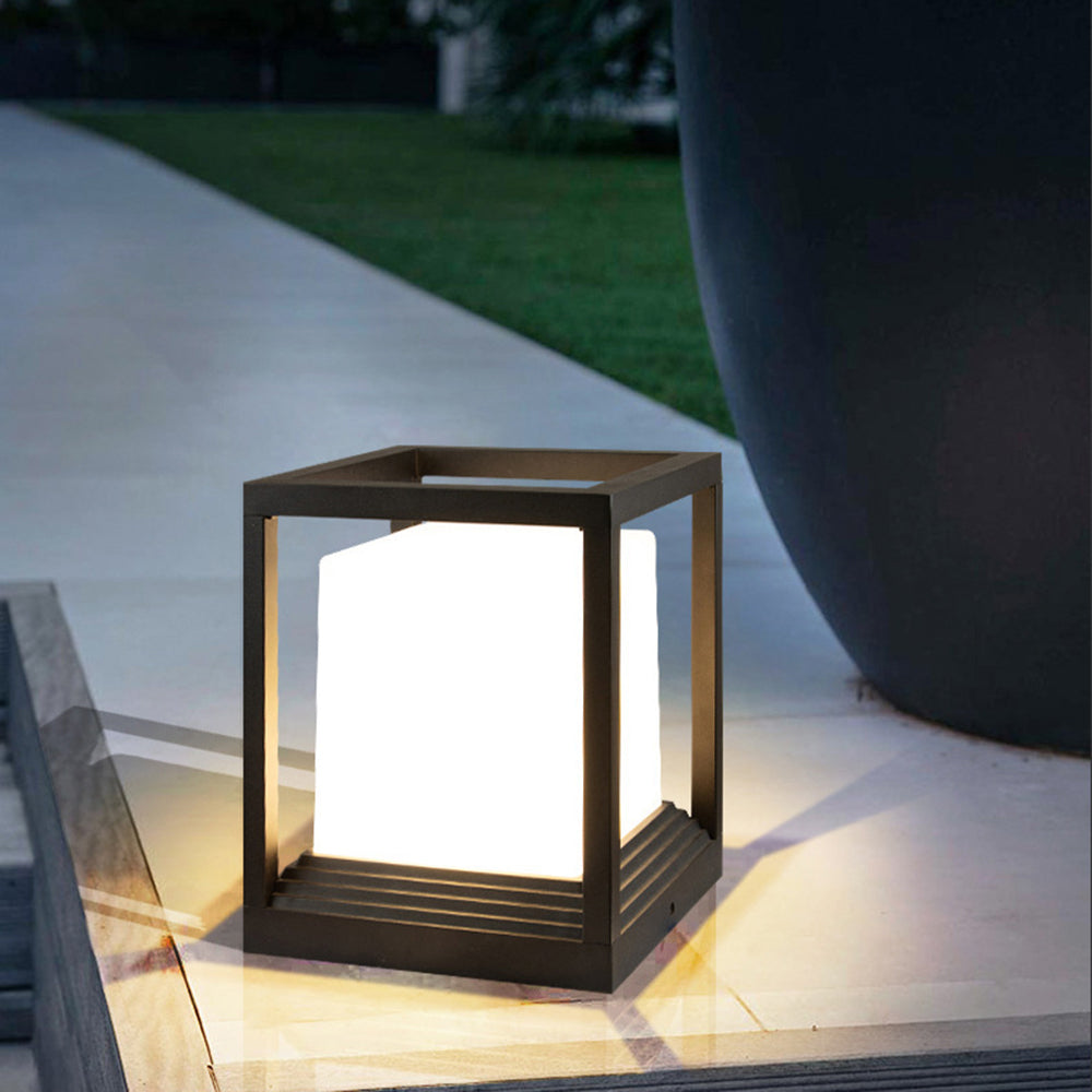 Ray Lampe Solaire Pilier Moderne, Métal, Noir, Allée