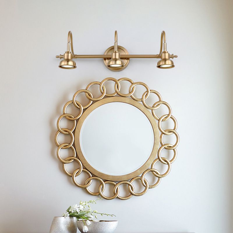 Tiffany Applique Murale Miroir Ronde Vintage, Métal, Or, Salon - Neutralighting