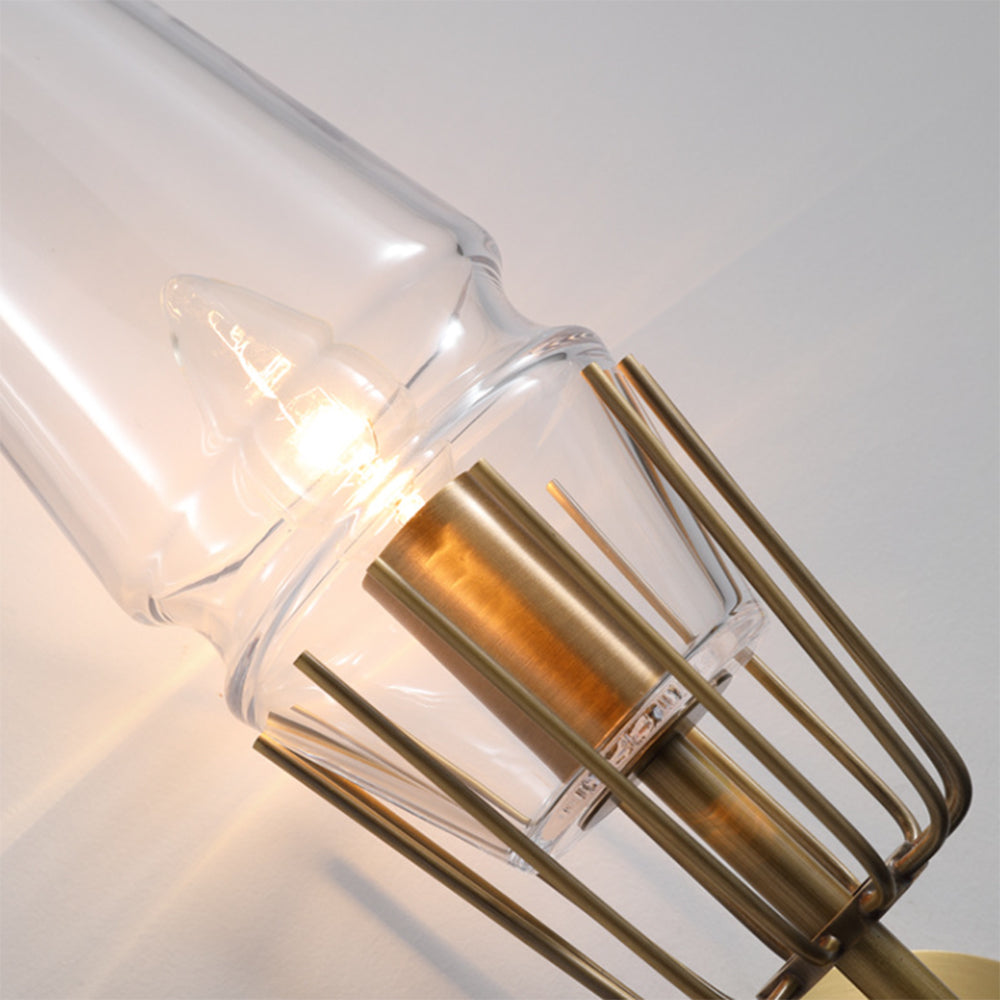 Arisha Design Italien LED Applique Murale Linéaire Vintage Métal/Verre Or Salon/Chambre - Neutralighting