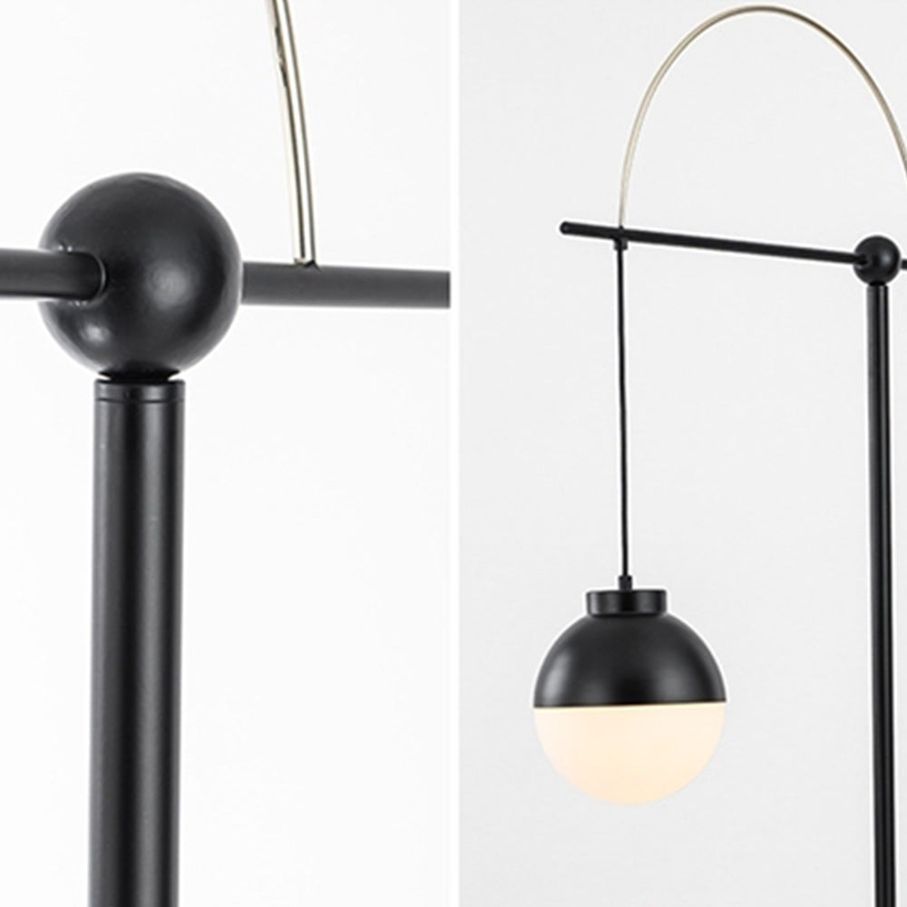 Valentina Design Lampadaire Rond Nordique Métal/Verre Noir Bureau/Chambre