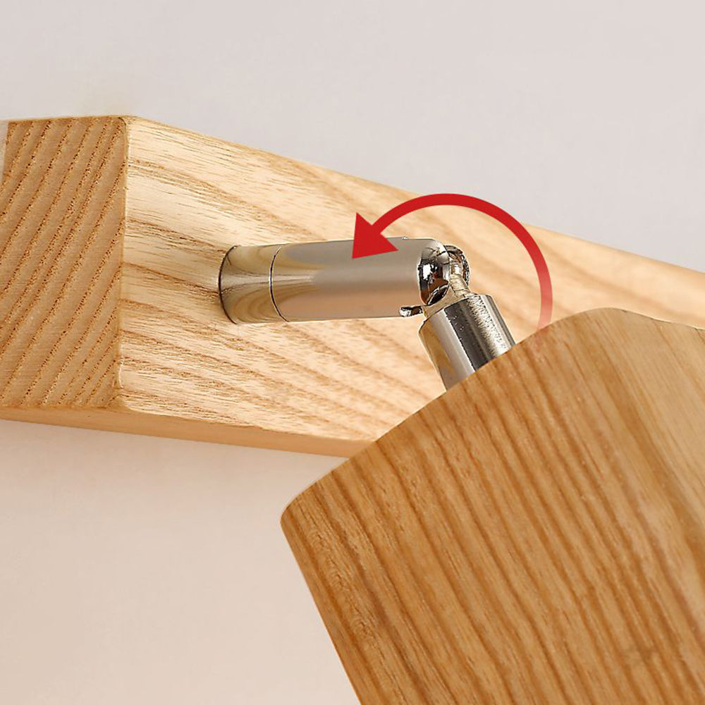 Winna Applique Murale LED Carrée Globe Réglable Naturelle Métal/Bois - Neutralighting