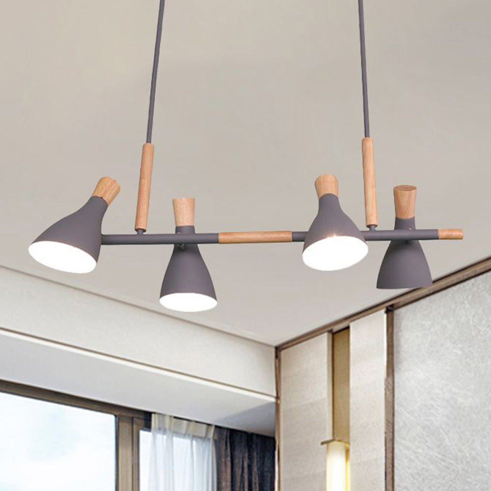 Valentina Luminaires Suspensions 4 Lampes Nordique Bois/Métal Blanc/Vert/Gris Cuisine/Salon - Neutralighting