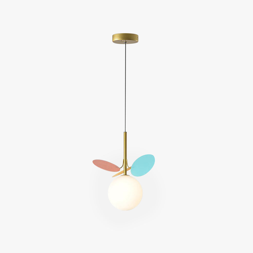 Arisha Luminaires Suspensions Globe Moderne Design Métal Verre Multicolore/Blanc Salon/Chambre d'Enfant - Neutralighting