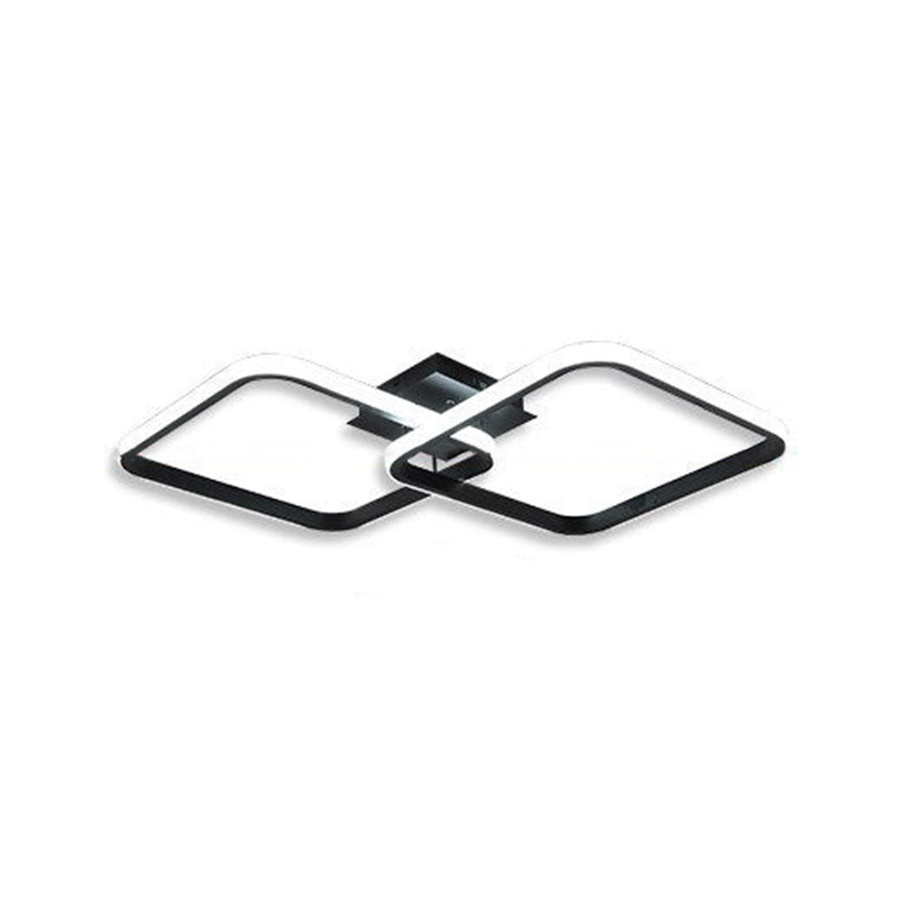 Arisha Plafonnier Carré/Rectangle/Rond Moderne, Métal/Acrylique, Noir/Blanc, Salon - Neutralighting