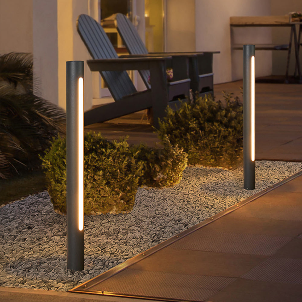 Ray Minimaliste LED Lampadaire Noir Métal/Acrylique Extérieur - Neutralighting