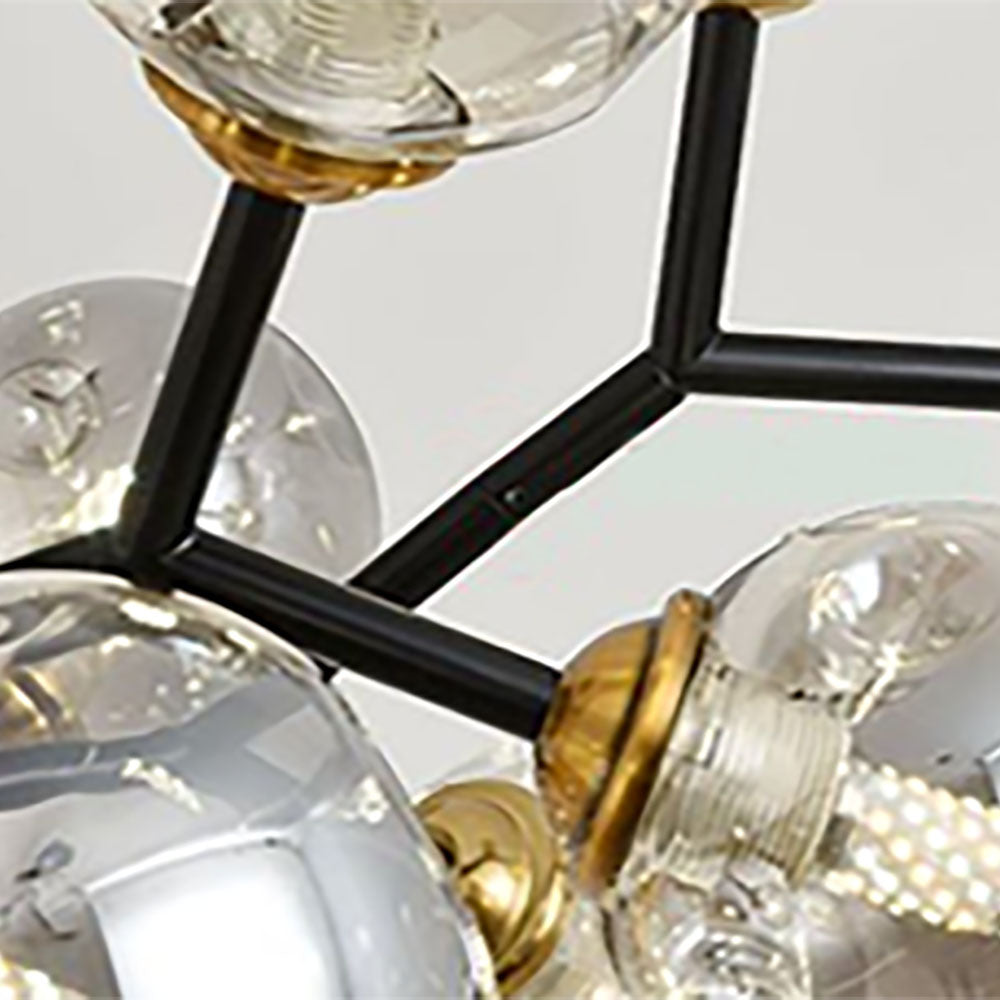 Valentina Moderne LED Suspension Noir Métal Verre Salon Chambre à Coucher - Neutralighting