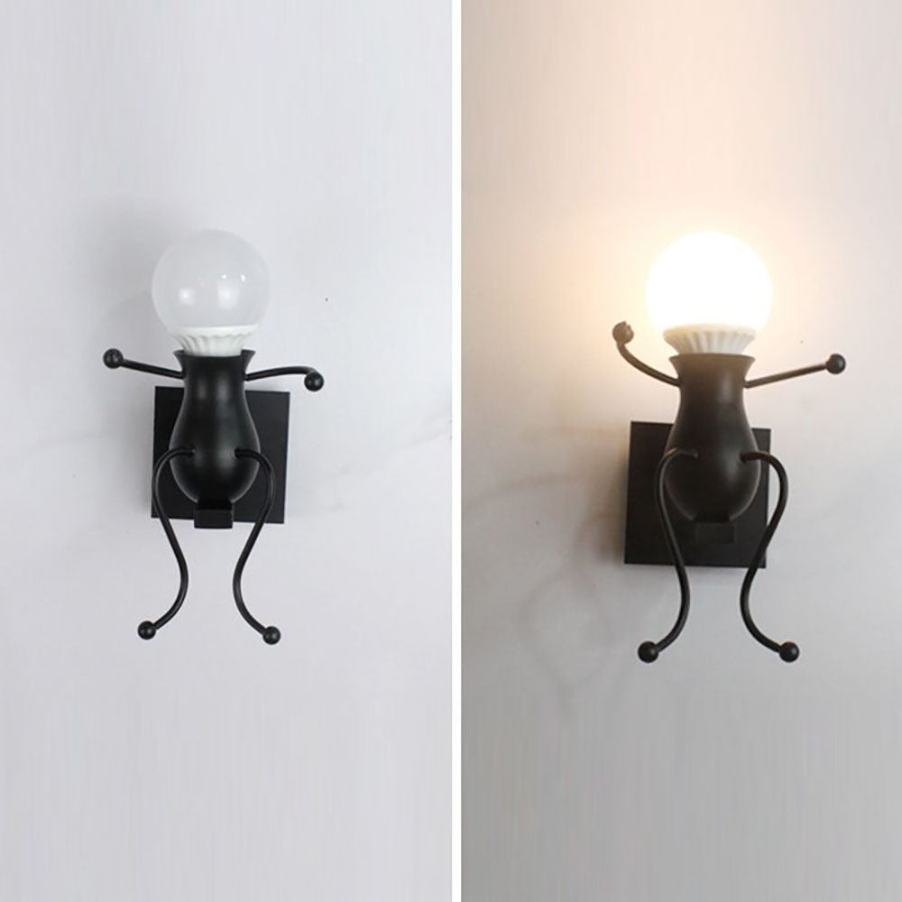 Luxo Applique Murale Design Italien LED Métal Noir/Blanc Chambre à Coucher/Salon - Neutralighting