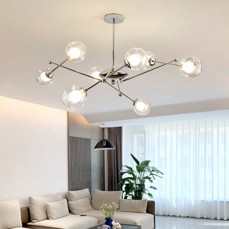 Valentina Moderne LED Lustre Chromé Verre Salon/Chambre À Coucher