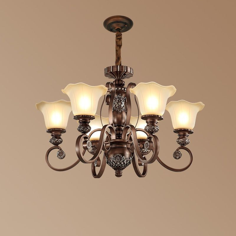 Arisha Rétro Fleur Suspension Métal Verre Salon Chambre à Coucher - Neutralighting