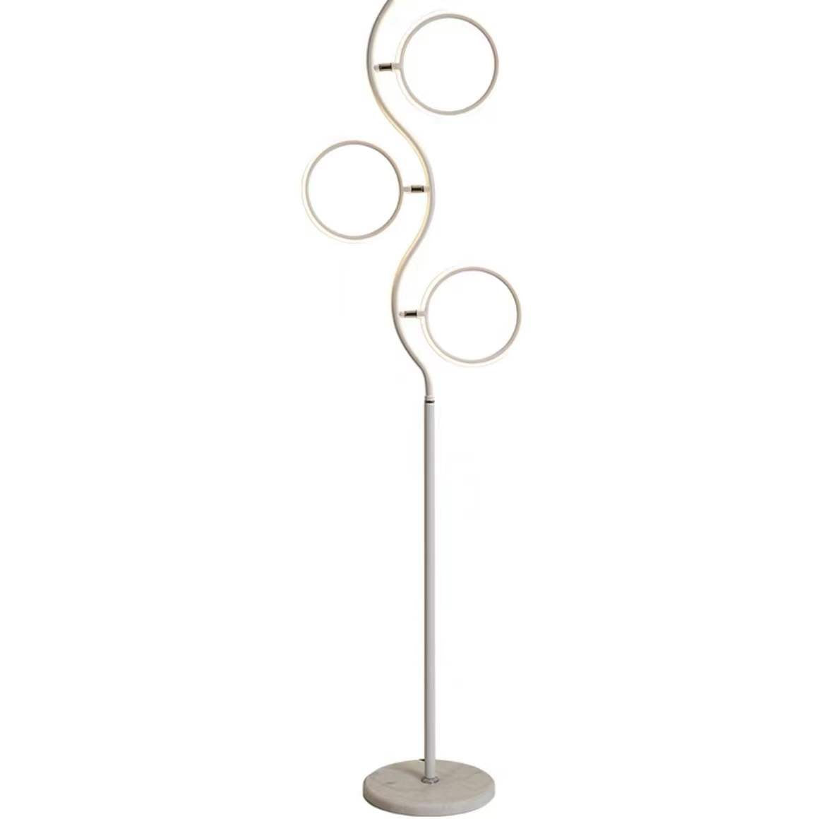 Arisha Design Lampadaire Rond Moderne Métal/Acrylique Noir/Blanc Salon/Chambre