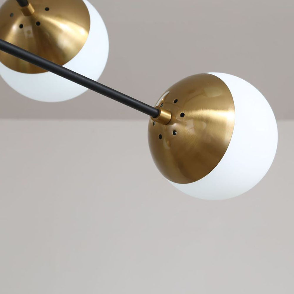 Valentina Globe LED Suspension Or Métal Verre Salon Chambre à Coucher - Neutralighting