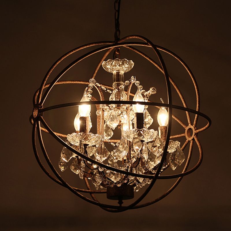 Kirsty Industrie LED Suspension Noir Métal Cristal Salon Salle à manger - Neutralighting