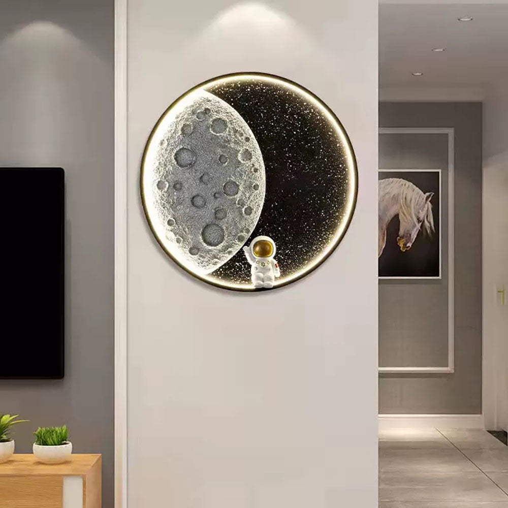 Aria Applique Murale Astronaute Rounde Lune, Métal, Chambre/Salon - Neutralighting