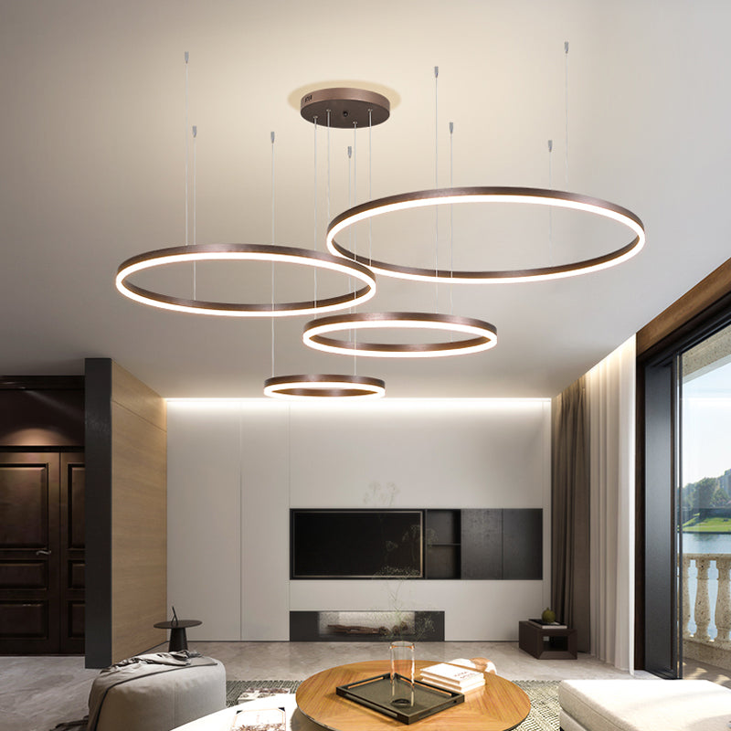 Remi Suspension Anneau Moderne Métal Noir/Doré/Café Salon