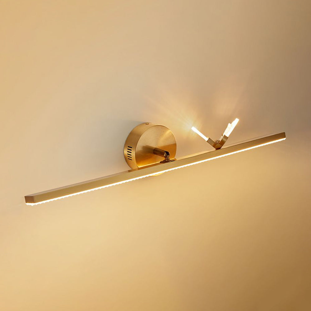 Arisha Applique Murale à Miroir Design Italien Iibellules Moderne Acrylique/Métal Doré Salle de Bain - Neutralighting