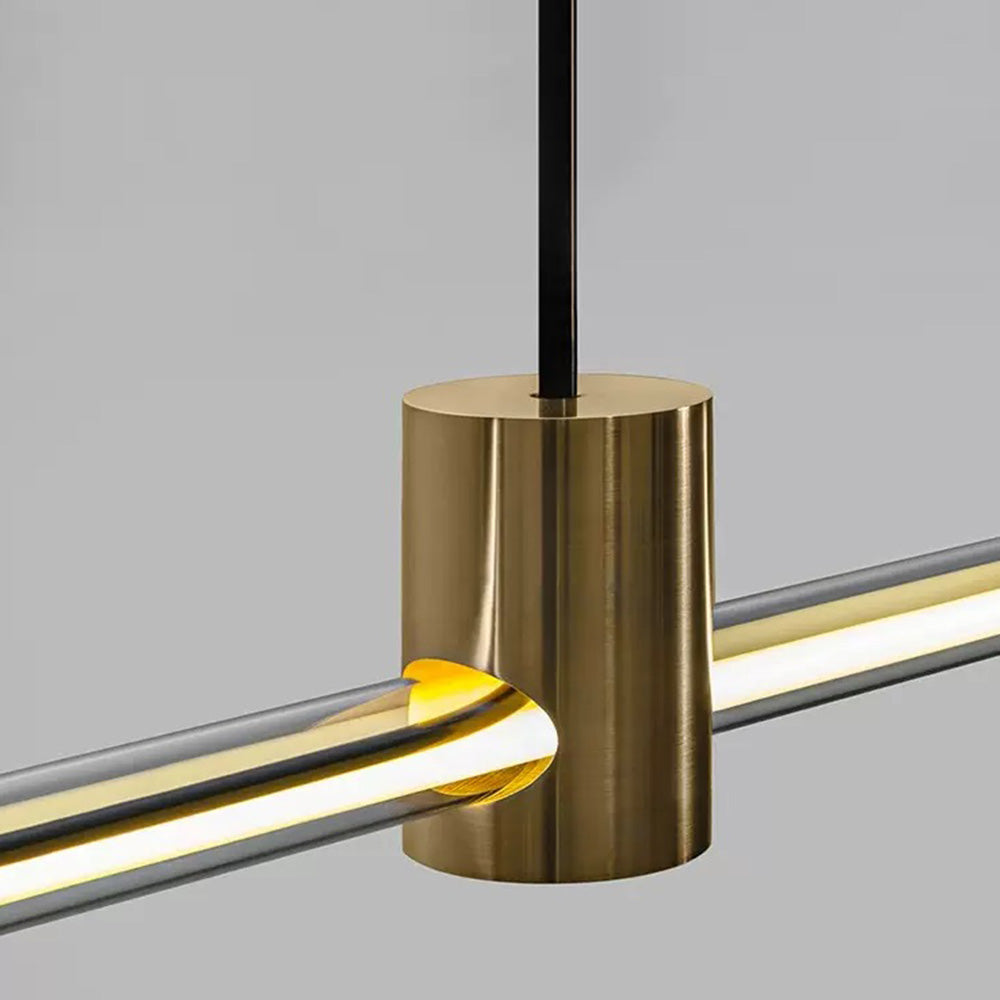 Ray Suspension Linéaire Moderne, Metal/Acrylique, Rouge/Marron, Chambre - Neutralighting
