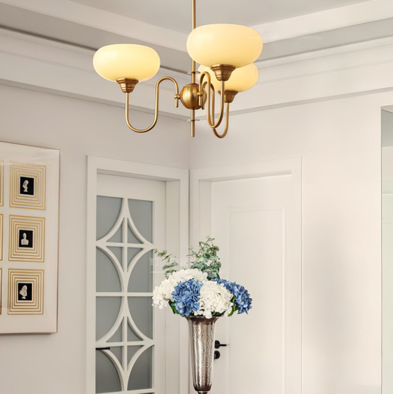 Arisha Vintage LED Métal Verre Lustre Salon