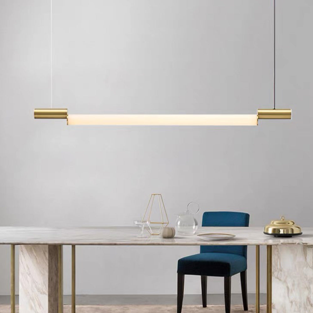 Ray Suspension Linéaire Minimaliste, Aluminium/PVC, Or, Salon - Neutralighting