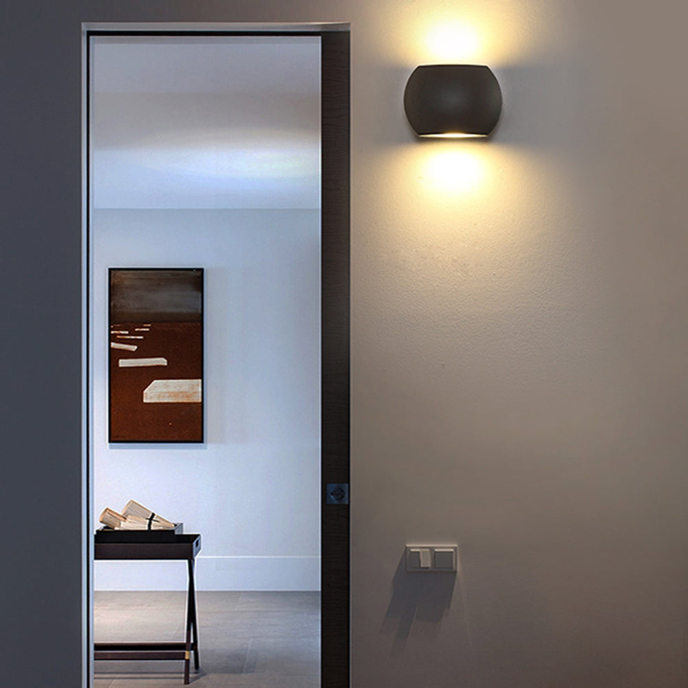 Ray Géométrique LED Applique Murale Noir Gris Métal Verre Cour - Neutralighting
