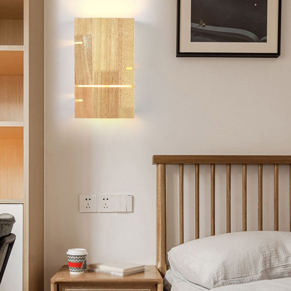 Muto Applique Murale Rectangulaire Moderne Simple LED Bois Brut Chambre à Coucher/Salon - Neutralighting