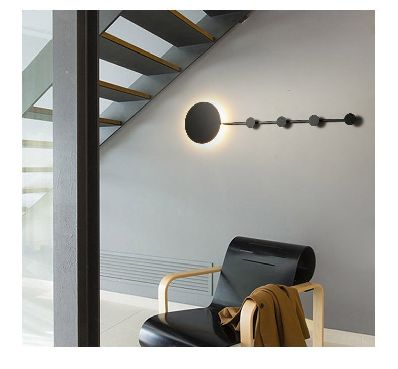 Arisha Porte-manteau Applique Murale Linéaire Moderne, Métal, Noir/Blanc, Chambre - Neutralighting