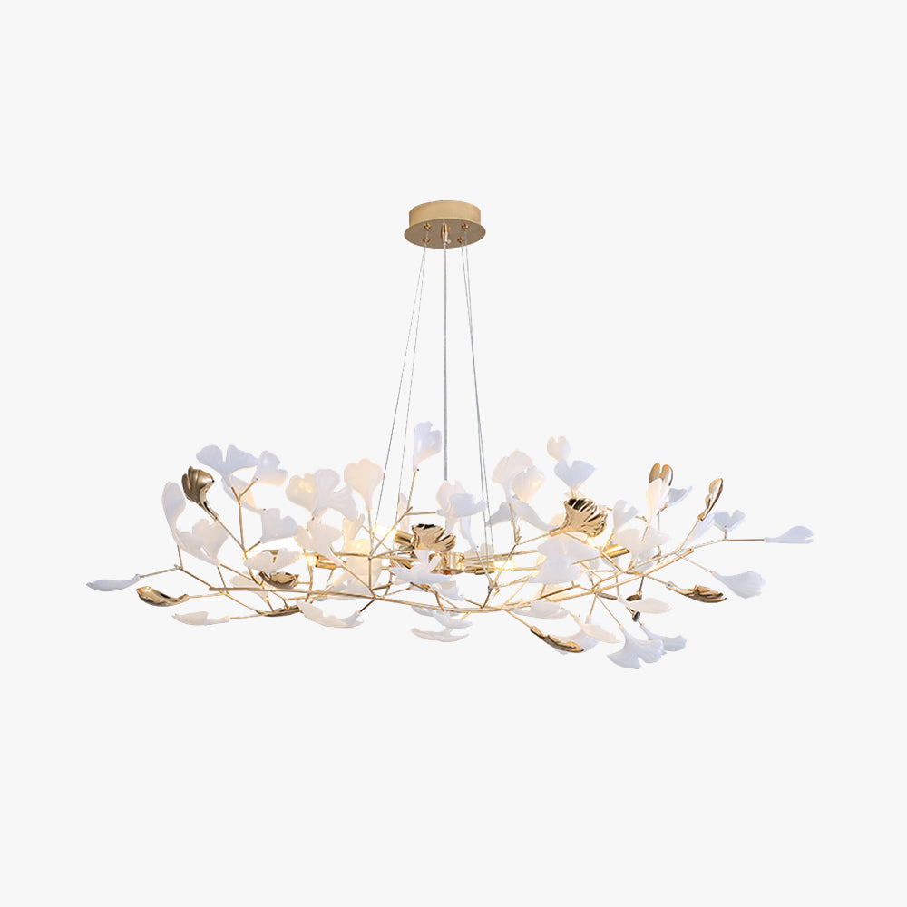 Jarn Suspension Feuille/Multi Moderne Métal/Céramique Doré/Blanc Salon - Neutralighting