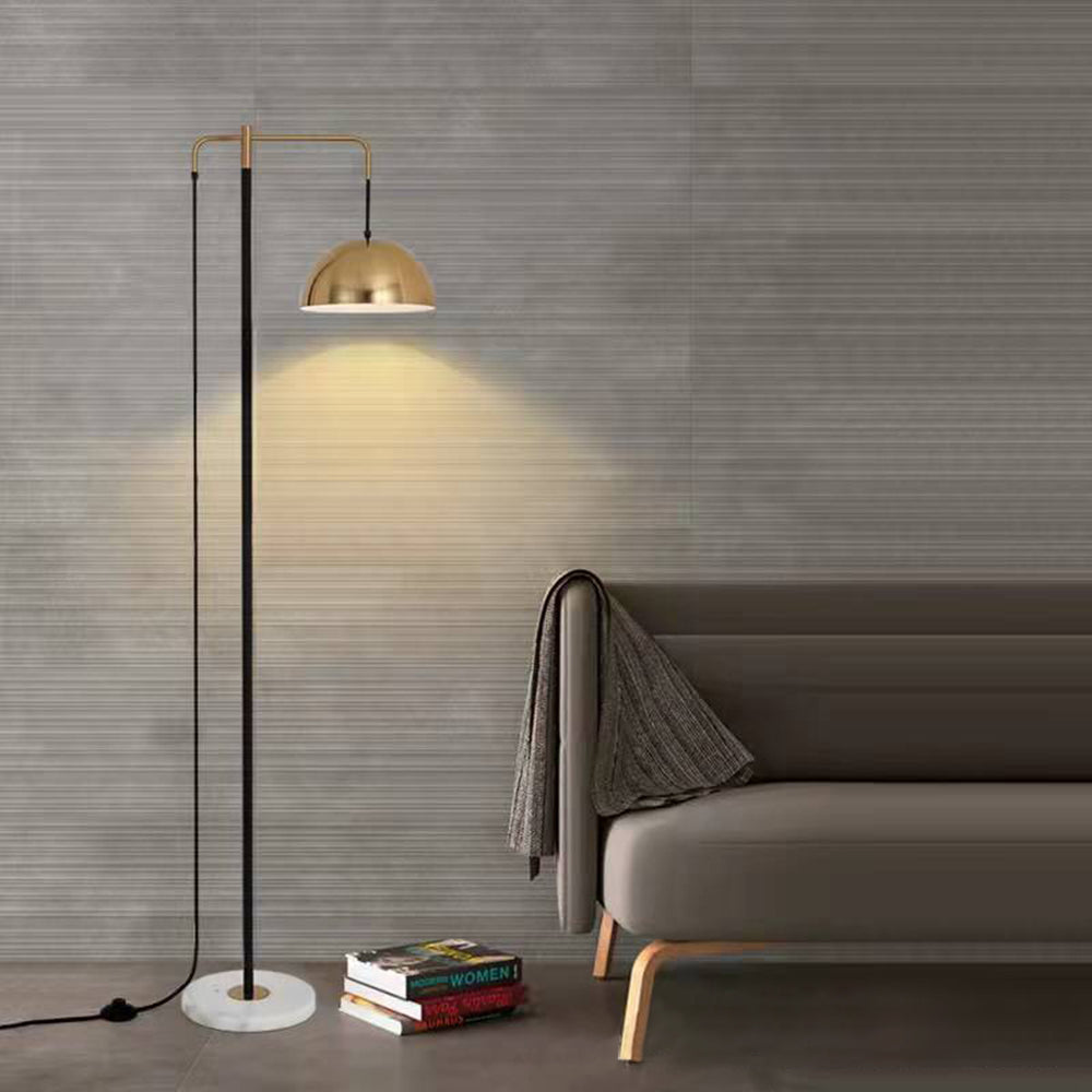 Arisha Design Lampadaire Dôme Simple Métal/Marbre Or Chambre/Salon