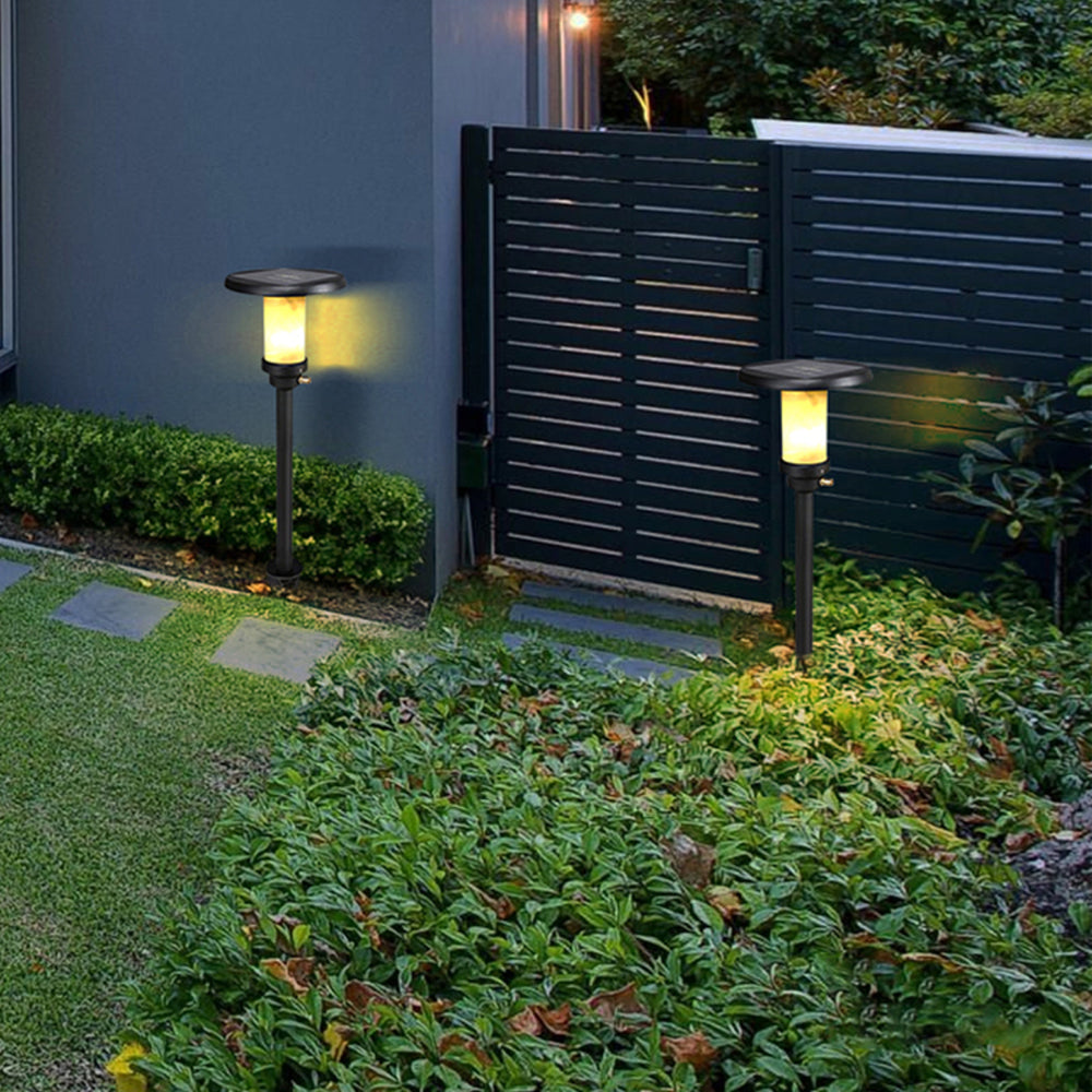 Ray Ronde Moderne Lampadaire Noir Métal/Marbre Noir Extérieur - Neutralighting