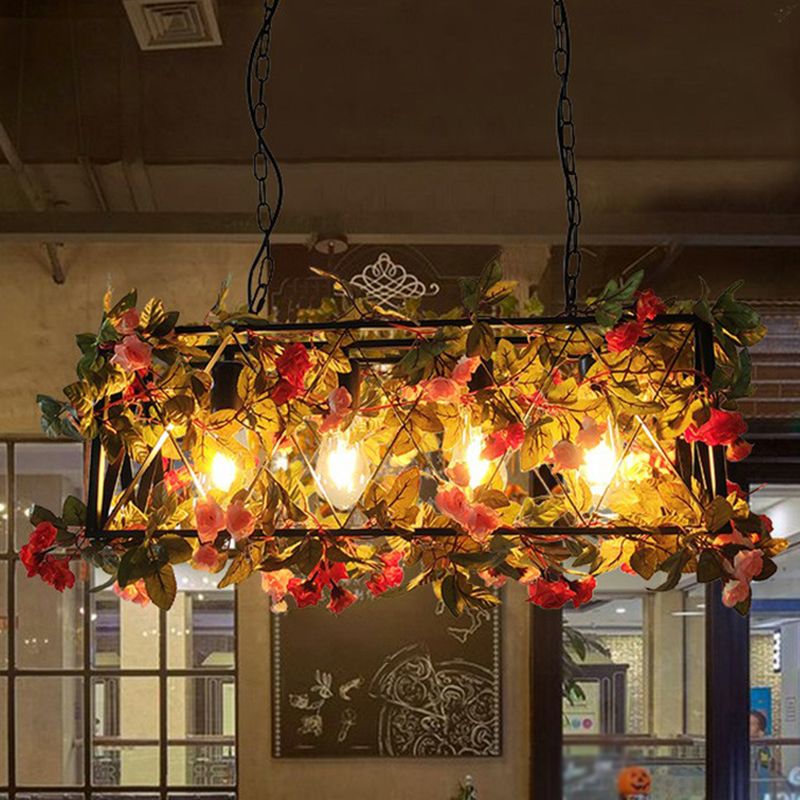 Silva Vintage LED Suspension Rose Métal Bois Salon Salle à Manger - Neutralighting