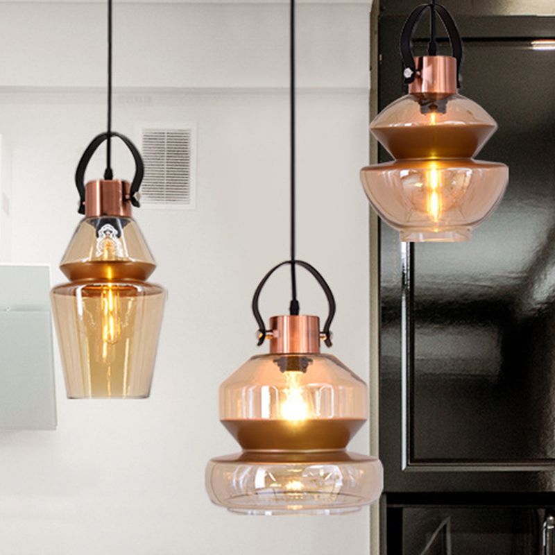 Silva Moderne LED Suspension Ambre Métal Verre Salon Salle à manger - Neutralighting