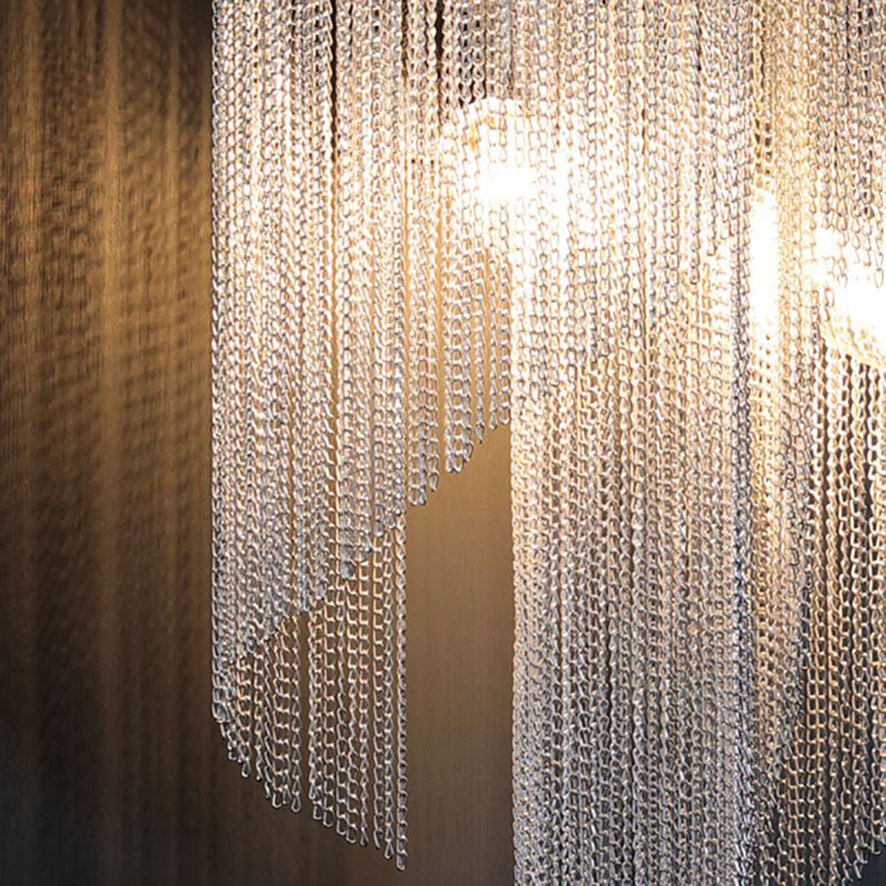 Arisha Applique murale des Chaines à Frange Moderne Métal Argent Chambre à Coucher/Salon - Neutralighting