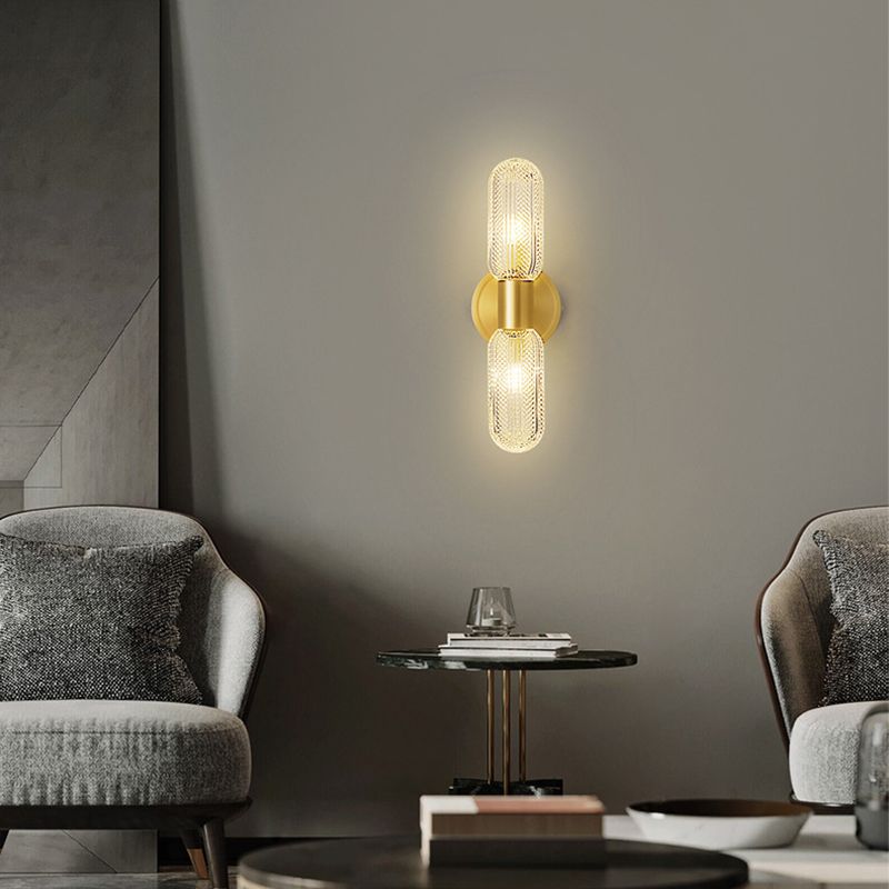 Valentina Applique Murale Luxe à Double Lumières, Métal/Verre, Or, Chambre - Neutralighting