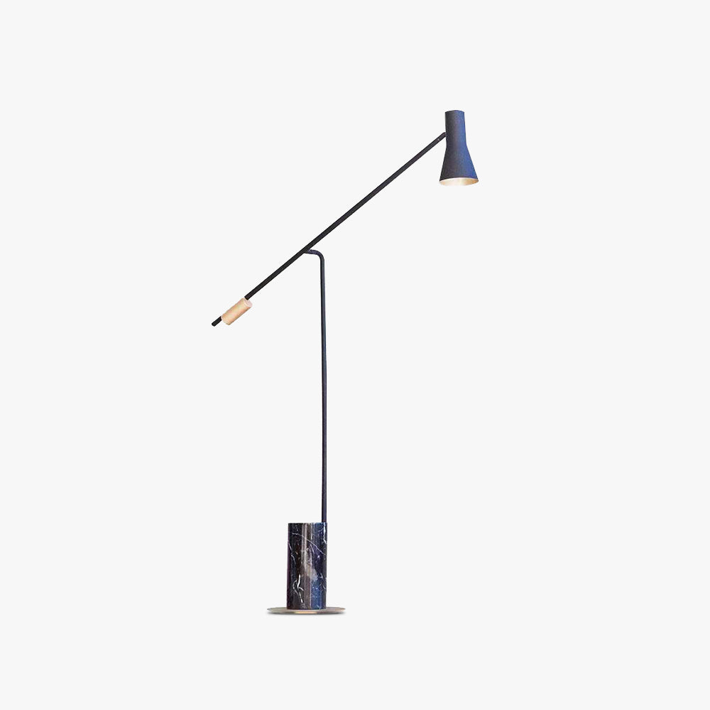 Arisha Lampadaire Cylindre Moderne, Marble/Métal, Noir, Salon