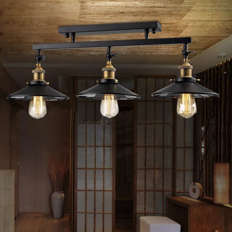 Arisha Industriel LED Plafonnier Dôme Noir Métal Salon Alle à Manger - Neutralighting