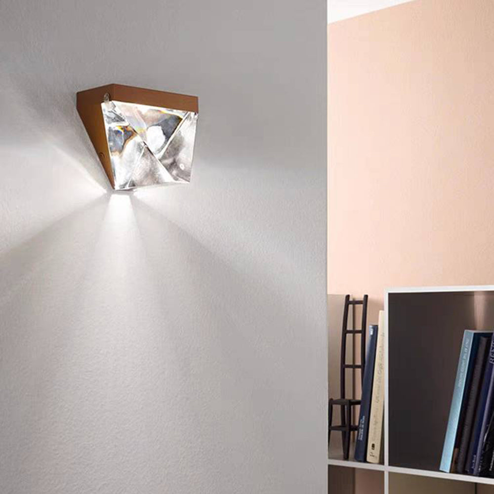 Ray Applique Murale Extérieur Etanche en Forme de Diamant, Noir/Or, Extérieur - Neutralighting