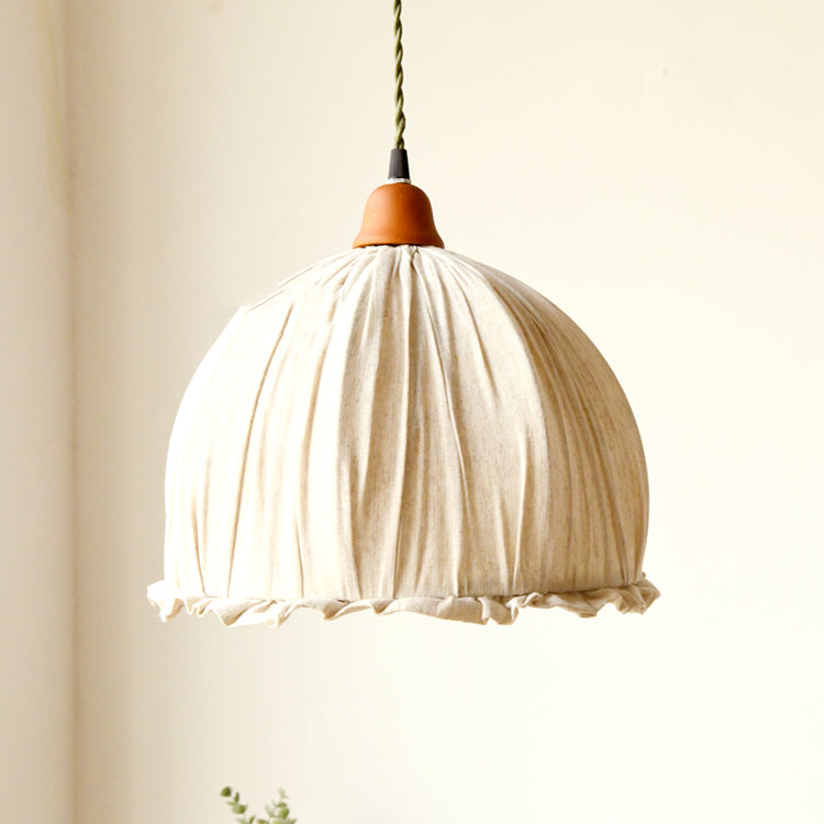 Arisha Suspension Dôme Vintage, Tissu, Beige, Salon/Chambre - Neutralighting