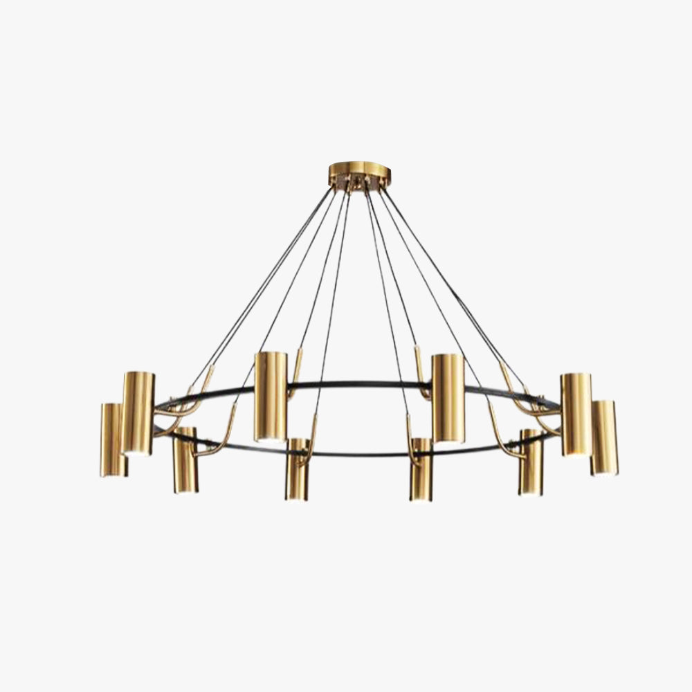 Arisha Moderne Anneau LED Suspension Doré Métal Salon Chambre à Coucher - Neutralighting