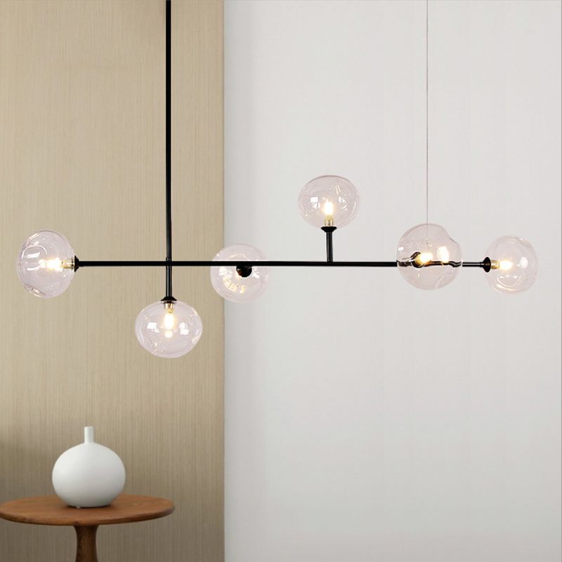 Valentina Moderne LED Suspension Noir Métal Verre Salon Chambre à coucher - Neutralighting