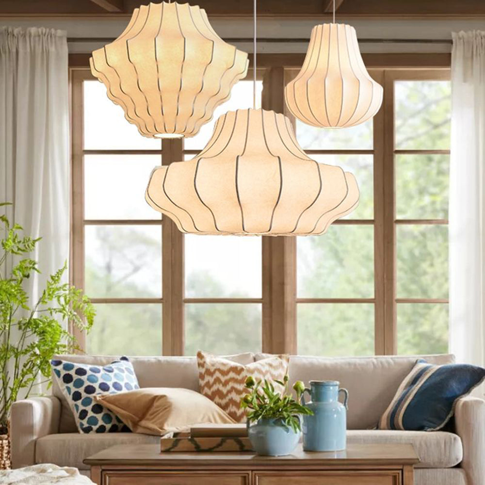 Ritta Design Italien Luminaires Suspensions Moderne Métal Soie Blanc Salle à Manger - Neutralighting