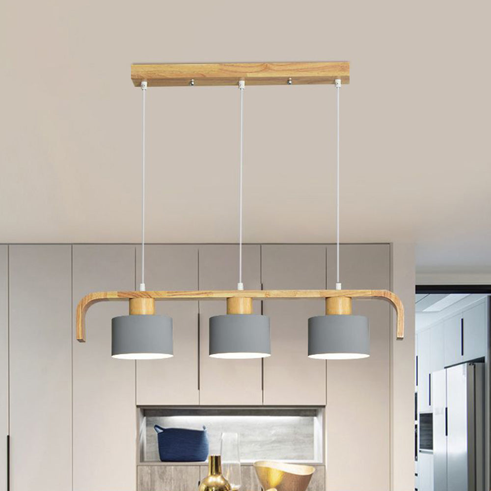 Valentina Moderne Luminaires Suspensions Cylindre Nordique Bambou Blanc/Vert/Gris Chambre à Coucher - Neutralighting