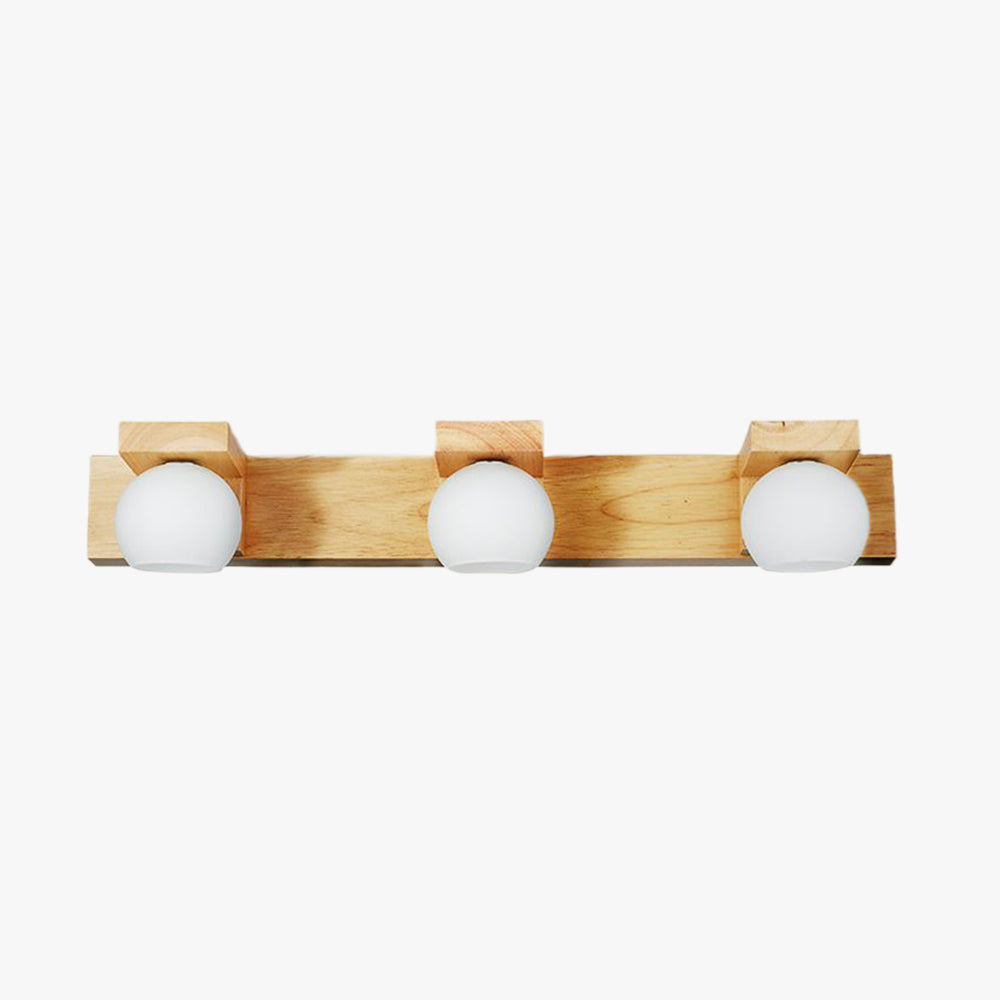Muto Applique Murale Linéaire Moderen, Bois/Verre, Bûche, Salle de Bain - Neutralighting