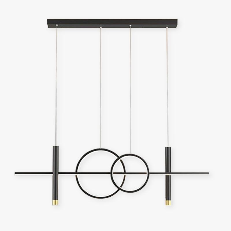 Arisha Suspension Circulaire Moderne LED Métal Noir/Or Salon/Salle à manger - Neutralighting