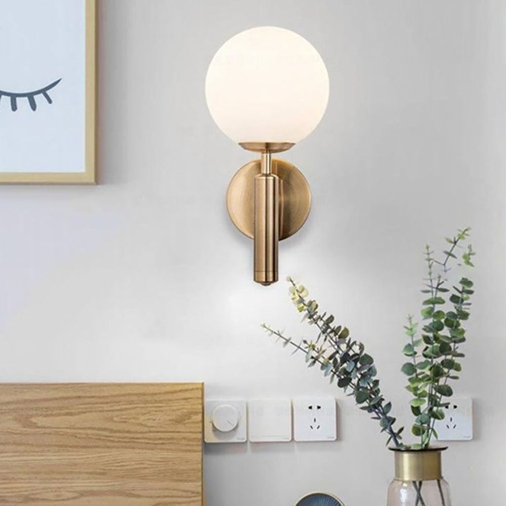 Valentina Applique Murale LED Boule Simple Moderne Métal/Verre Noir/Or Couloir/Chambre/Salon - Neutralighting