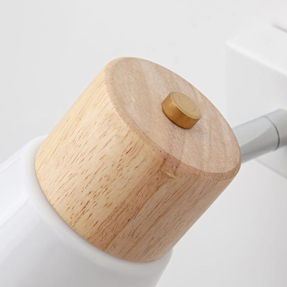 Muto Design Italien LED Applique Murale à Miroir Ronde Rustique Bois/Verre Blanc Salle de Bain - Neutralighting