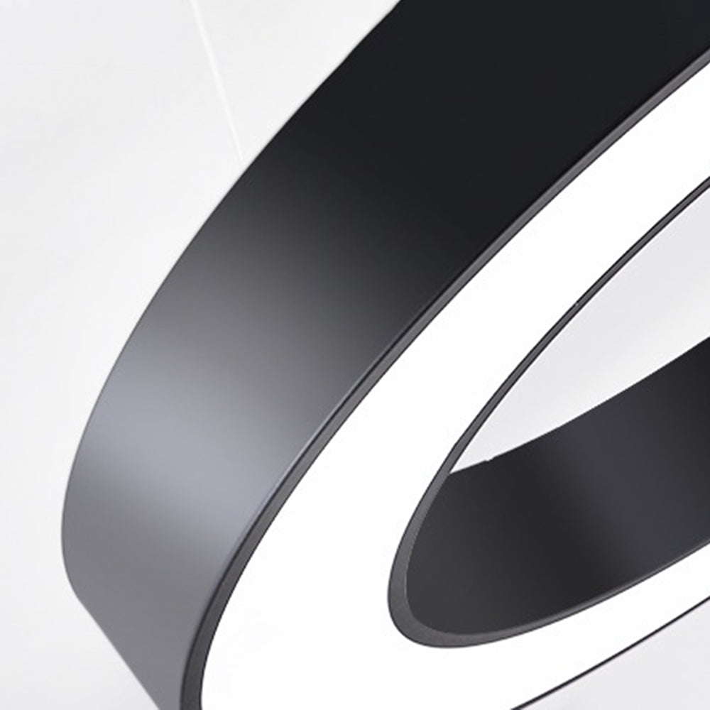 Arisha Luminaires Suspensions LED Anneau Simple Acrylique Noir/Blanc Salon/Cuisine - Neutralighting