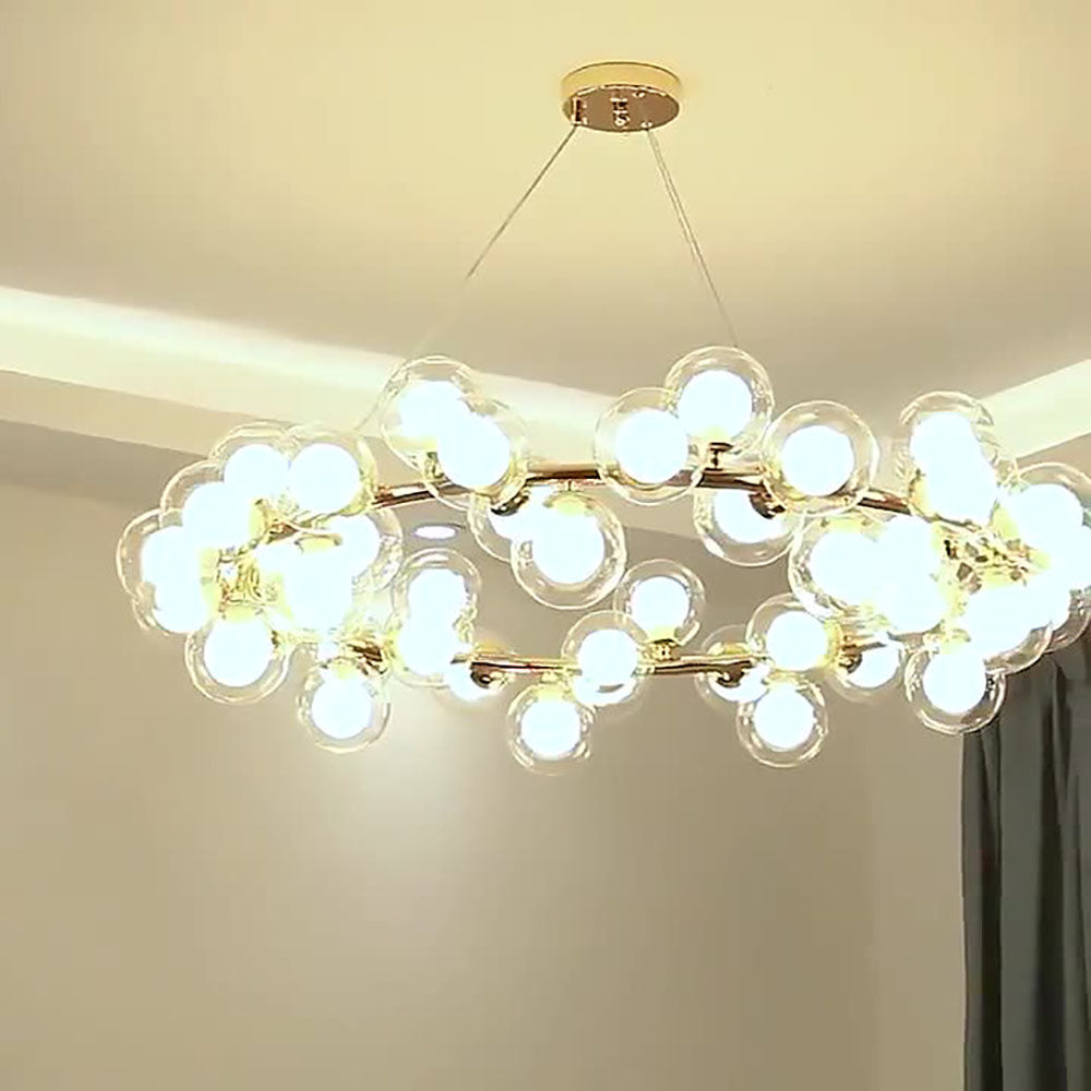 Valentina Luminaires Suspensions Design LED Art Deco Métal Verre Or Chambre à Coucher/Salon - Neutralighting
