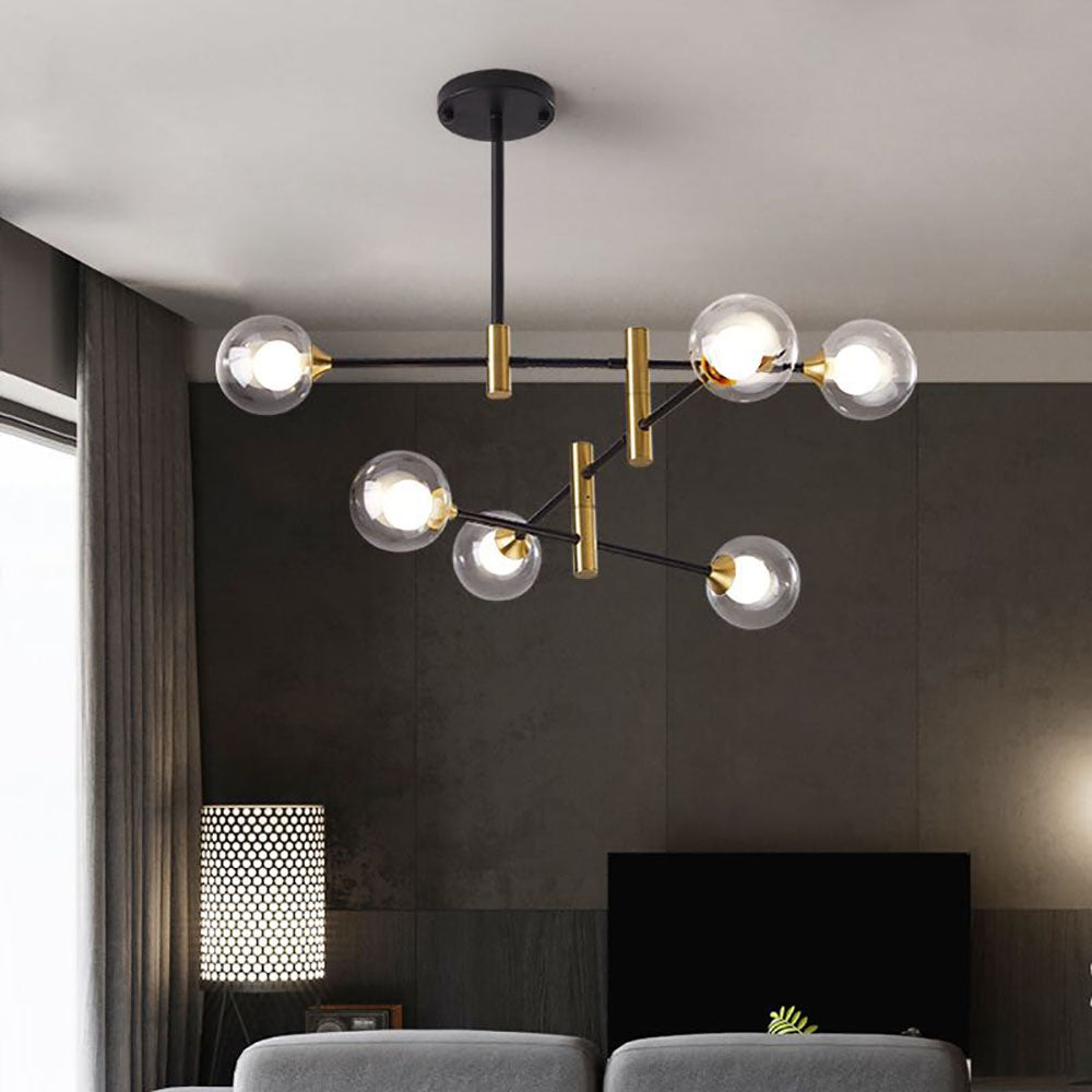 Valentina Design Italien Luminaires Suspensions Globe Moderne Métal/Verre Blanc Laiteux/Clair Chambre/Salon - Neutralighting